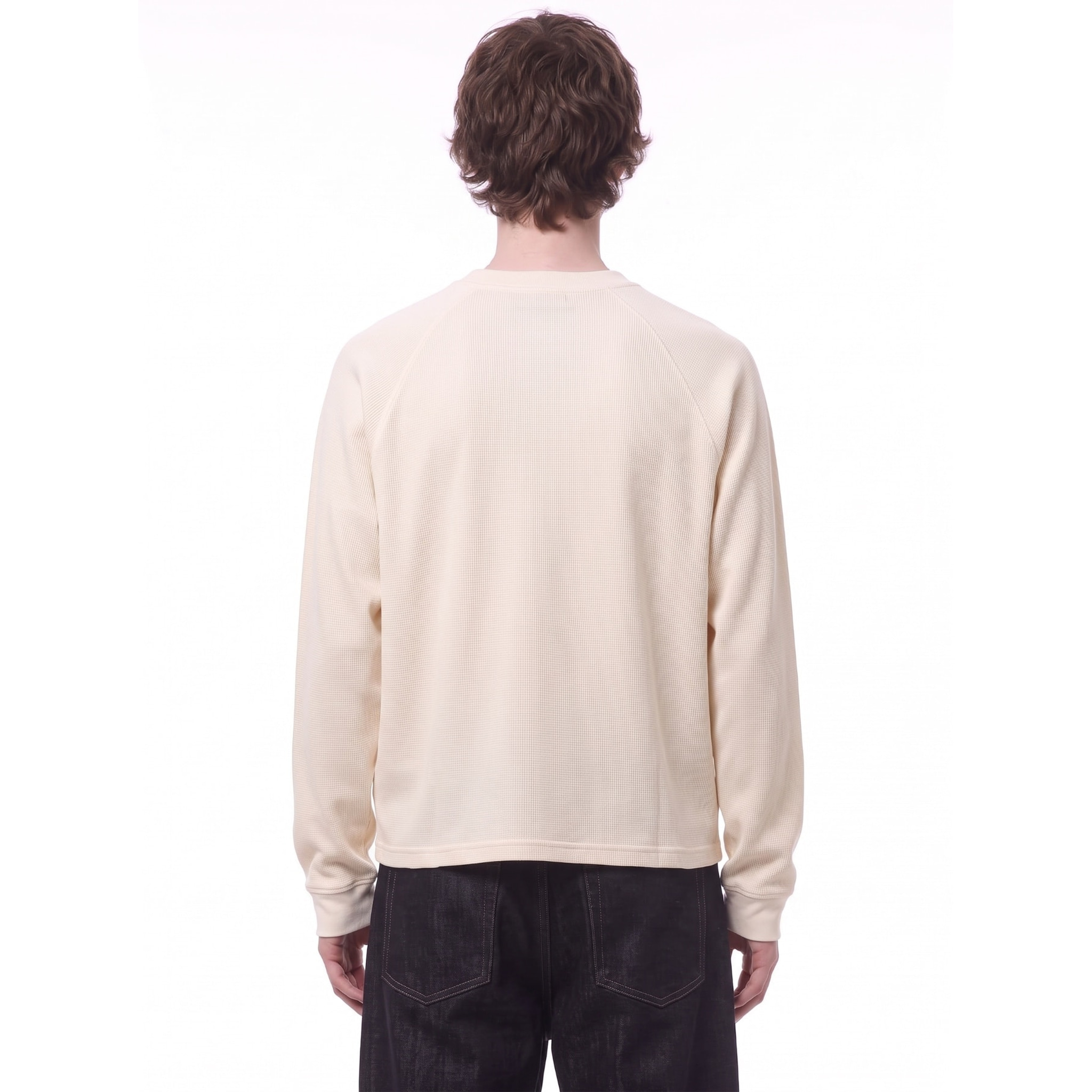 The King Waffle Long Sleeve — Back · LIGHT APRICOT