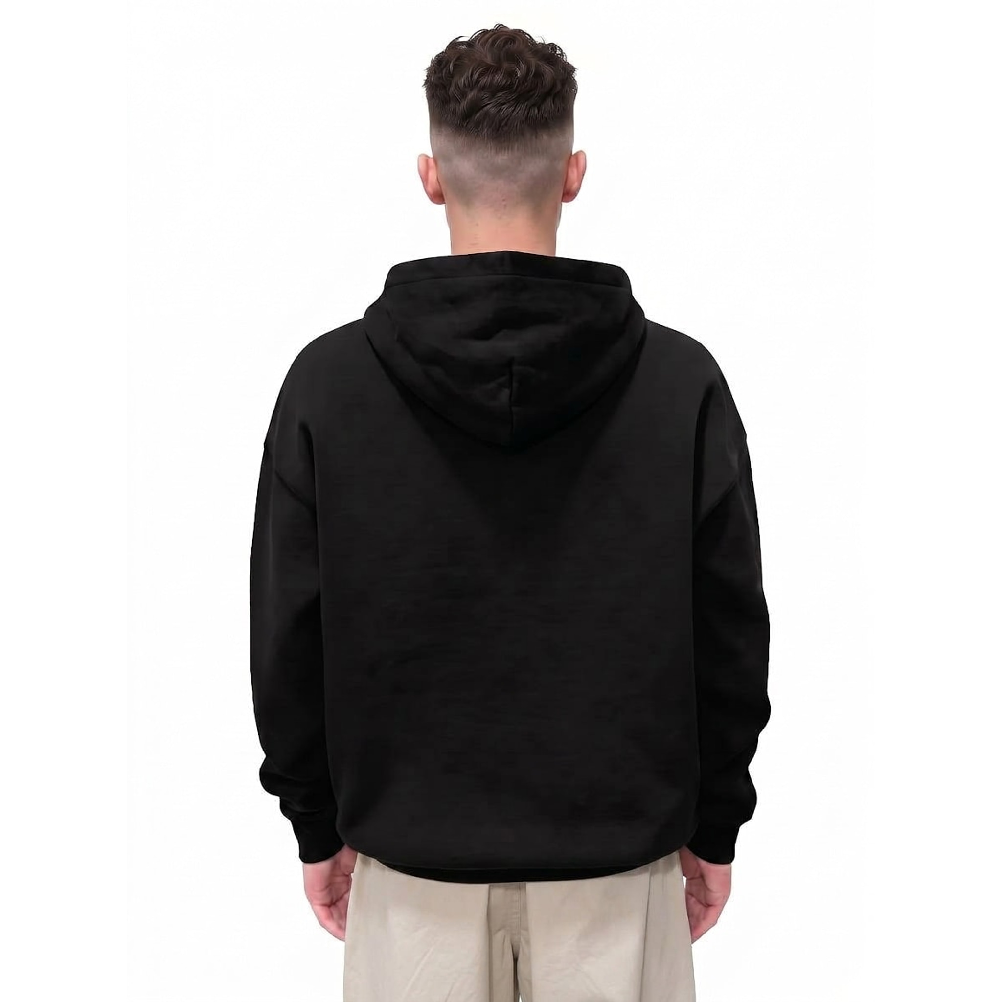 Code N Color Graphic Oversize Fleeced Hoodie — Back · Black