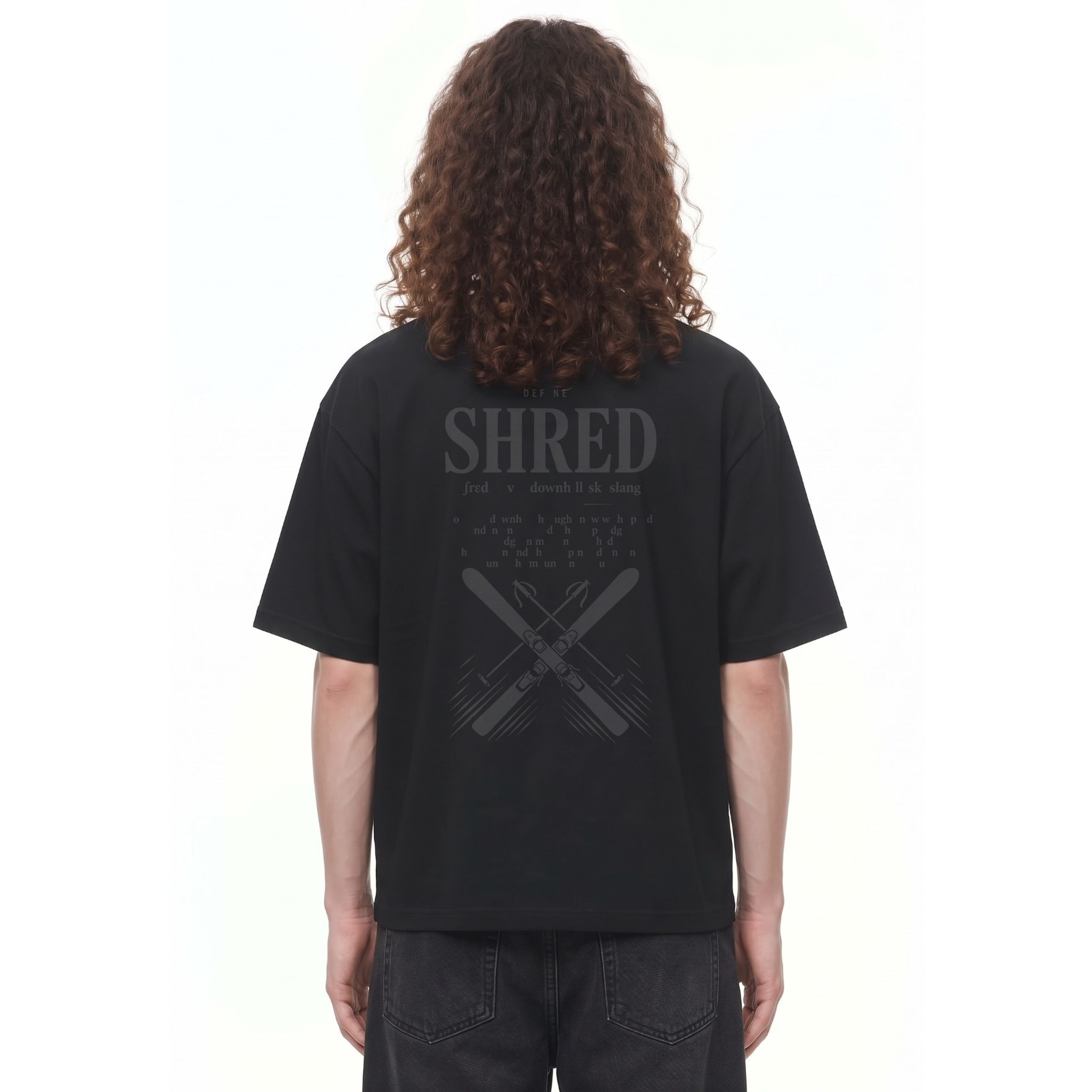 Airborne Shred Definition Graphic Tee — Back · Black