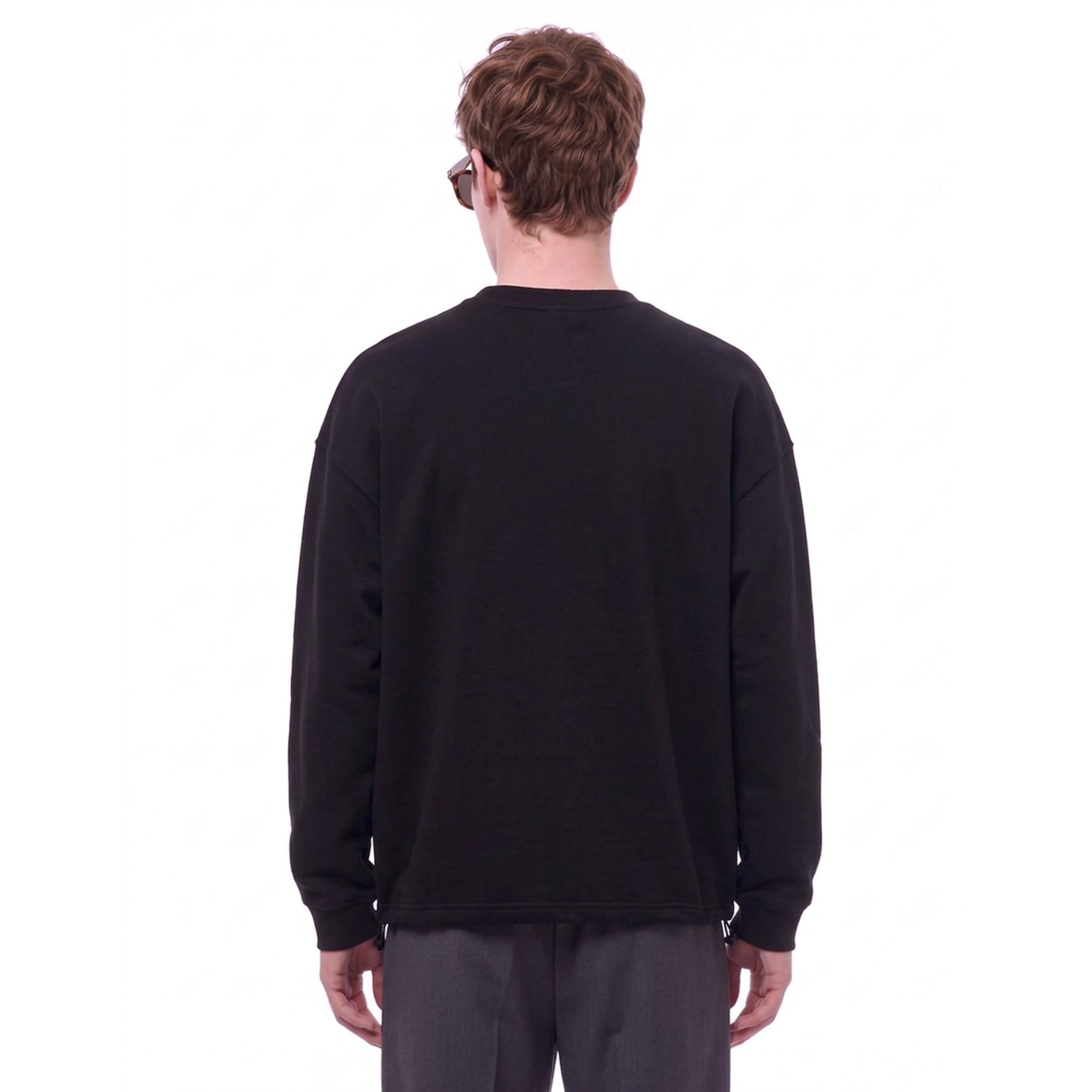 Grand Mystery Typography Crew Sweatshirt — Back · Black