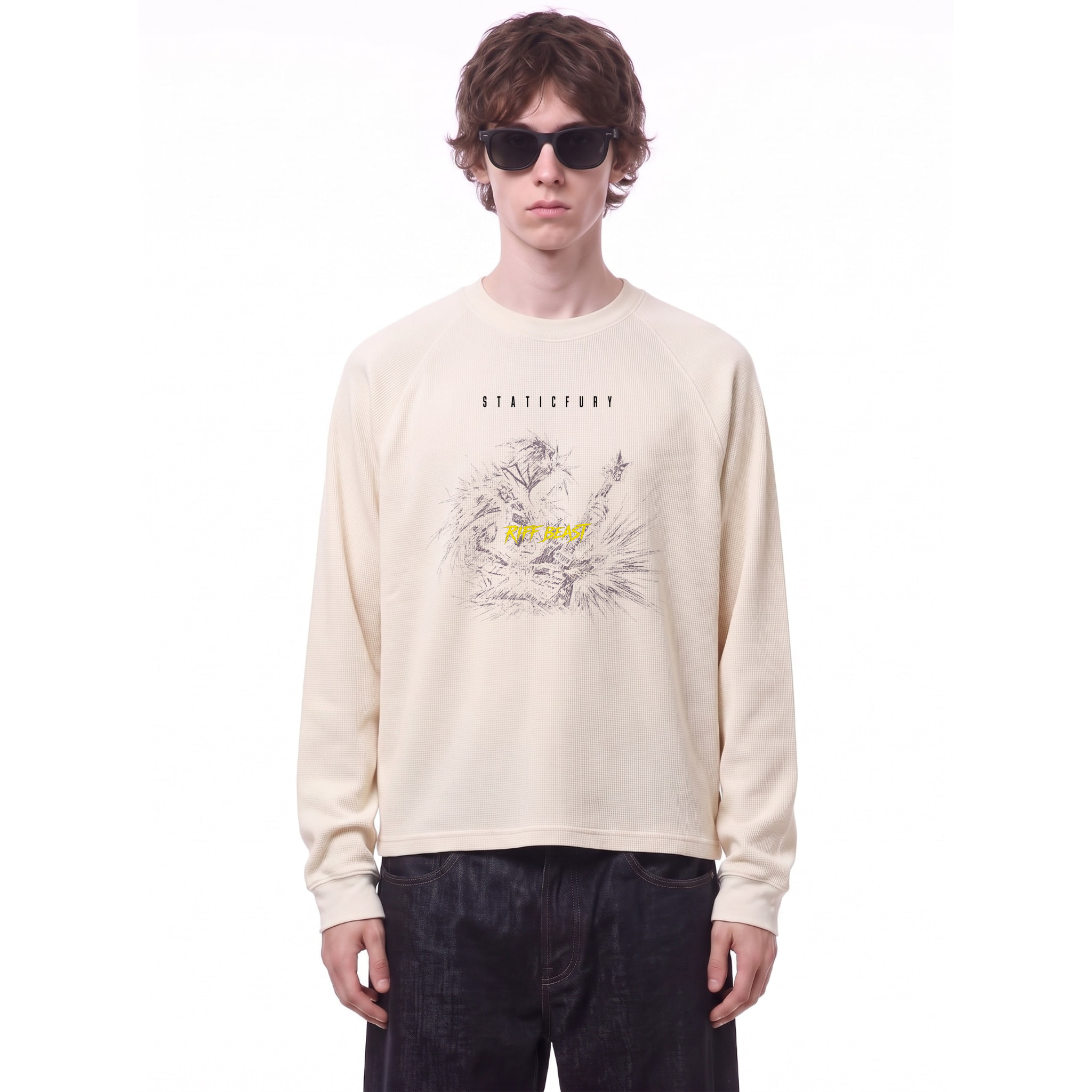 Staticfury Riff Beast Long Sleeve — Cover · LIGHT APRICOT