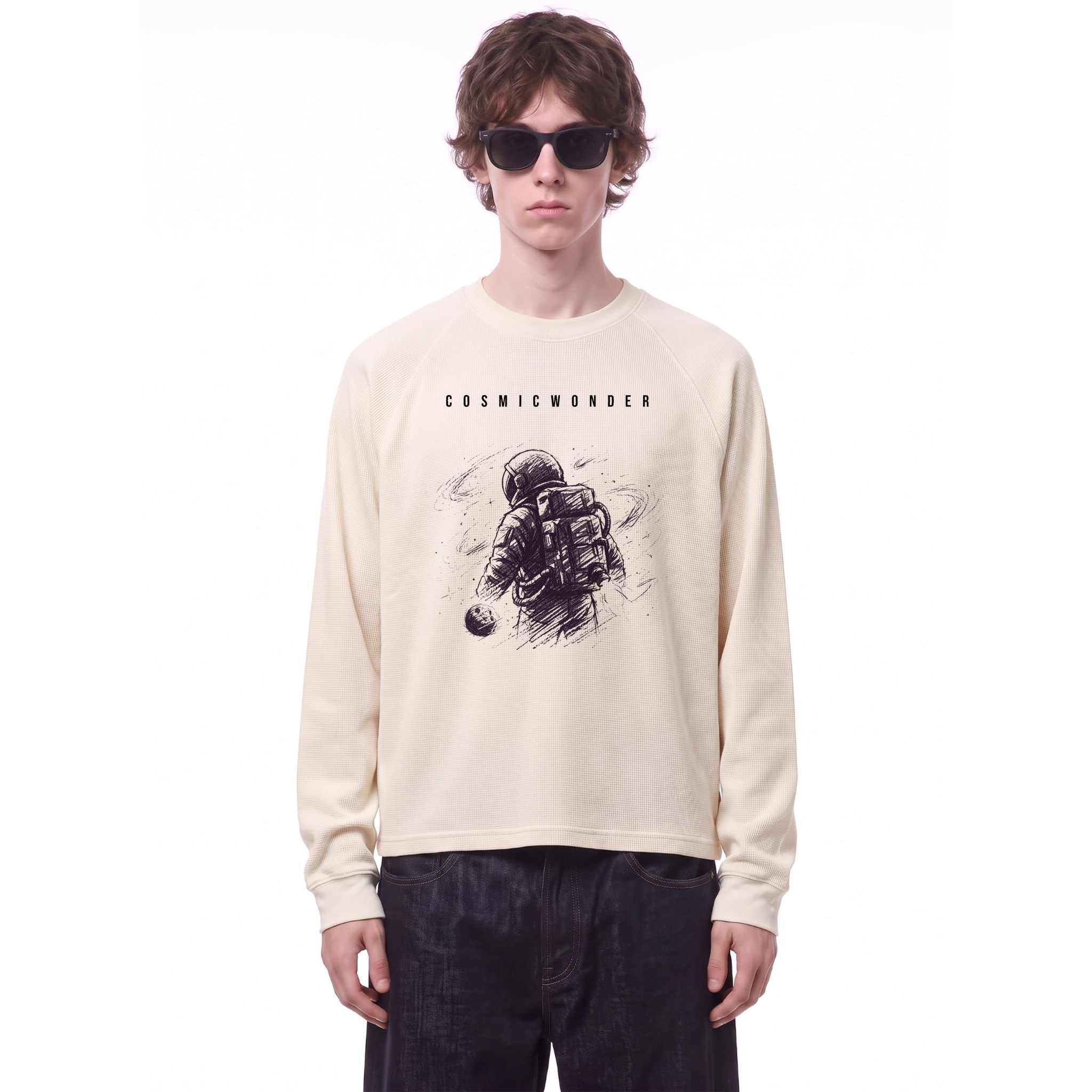 Cosmic Wonder Astronaut Long Sleeve — Cover · LIGHT APRICOT