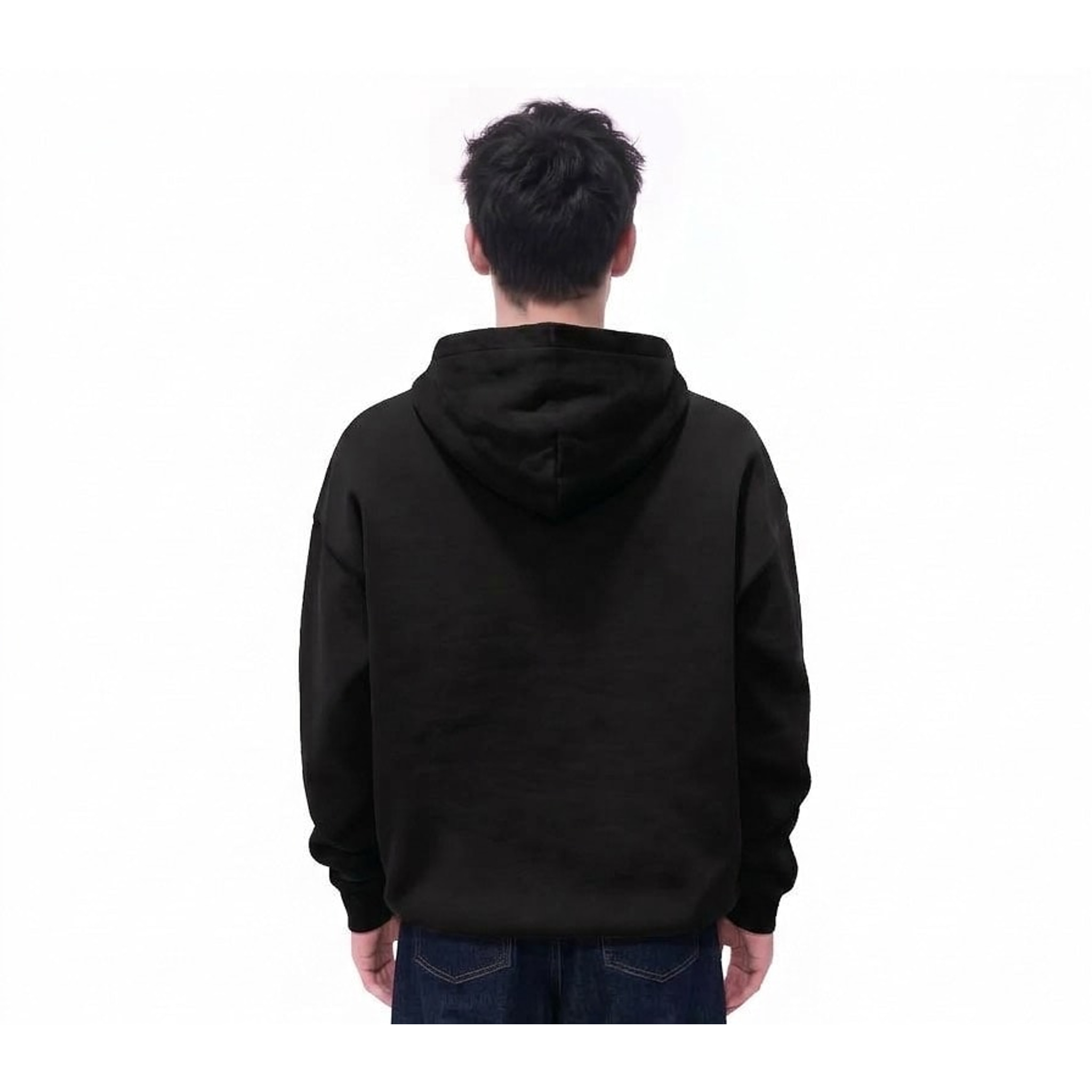 Paternal Specter Lineage Oversize Fleeced Hoodie — Back · Black