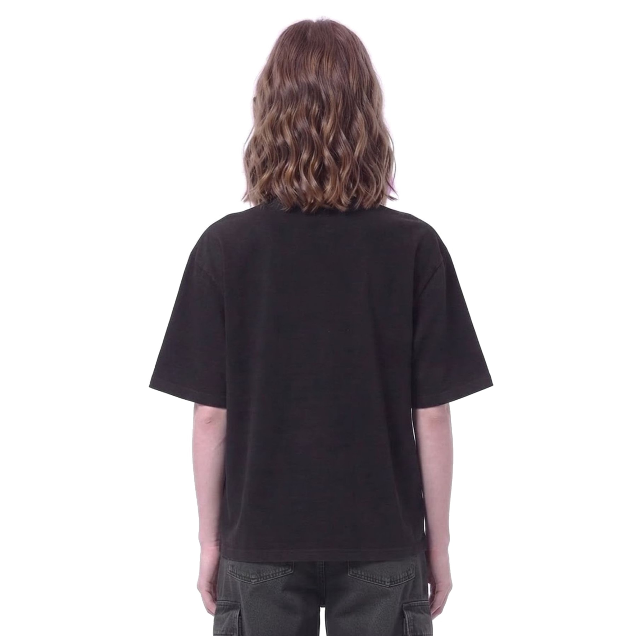 Dark Bloom Floral Graphic Tee — Back · Black