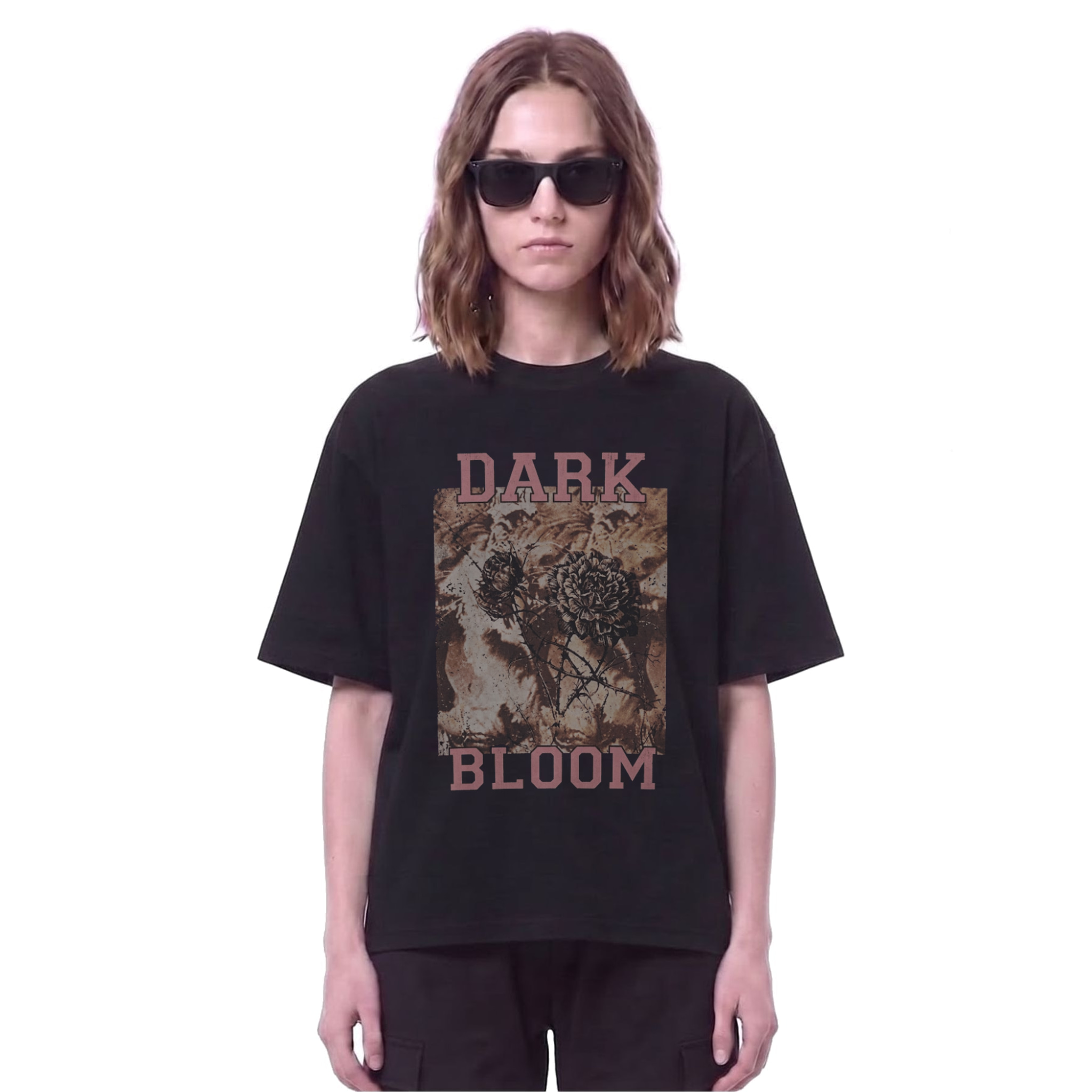 Dark Bloom Floral Graphic Tee — Cover · Black