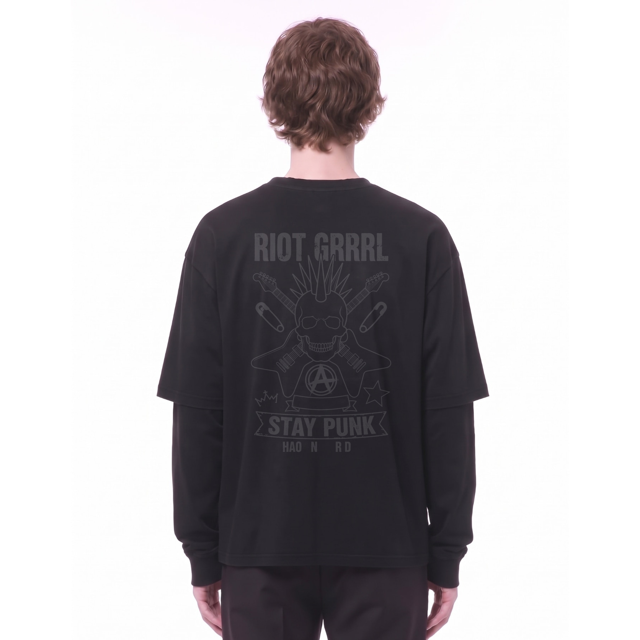 Rebel Sound Punk Long Sleeve — Back · Black
