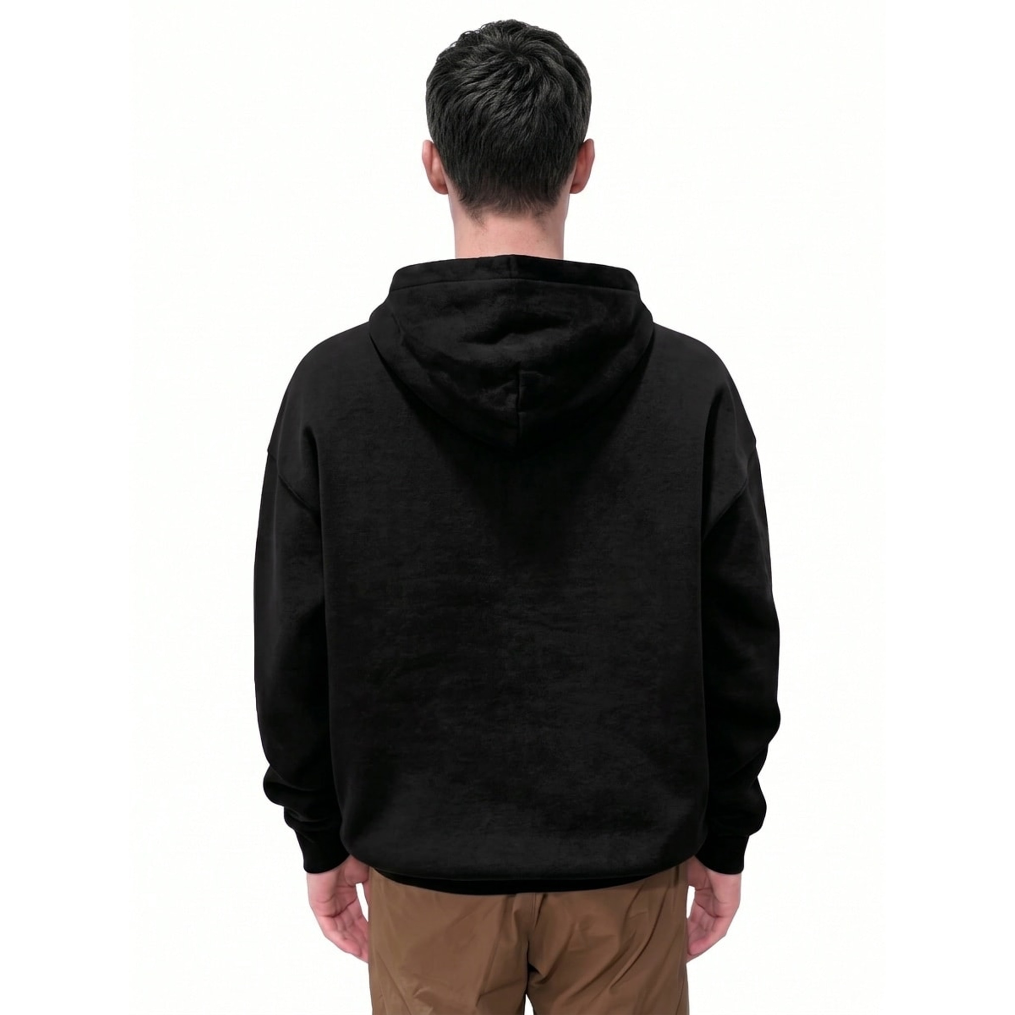 Headbang Loud Fast Graphic Oversize Fleeced Hoodie — Back · Black